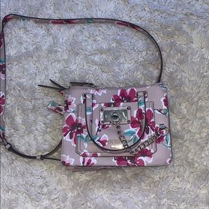 Authentic Guess flower print leather purse
